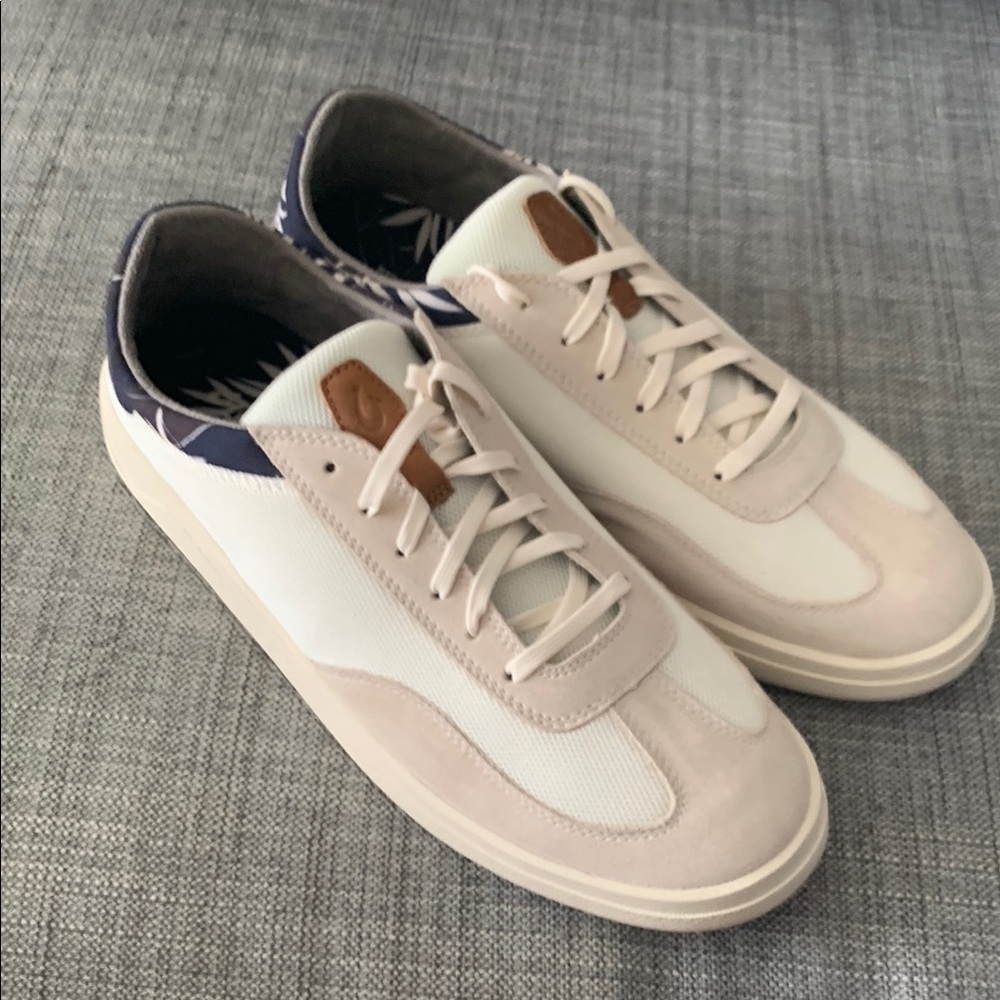 Olukai Cream Brand New Punini Men's Court Sneakers